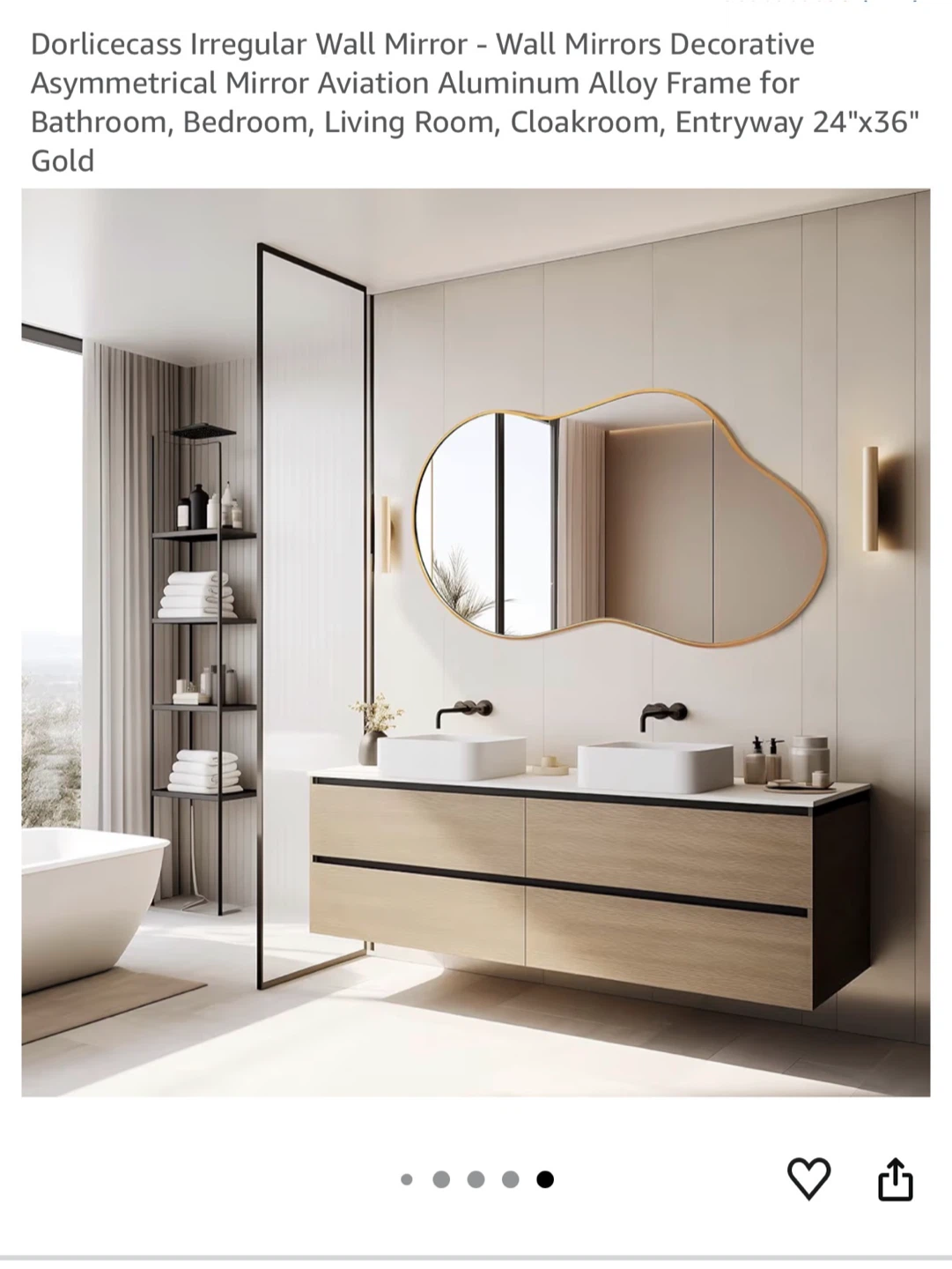 Irregular Wall Mirror - Rose Gold - photo 3