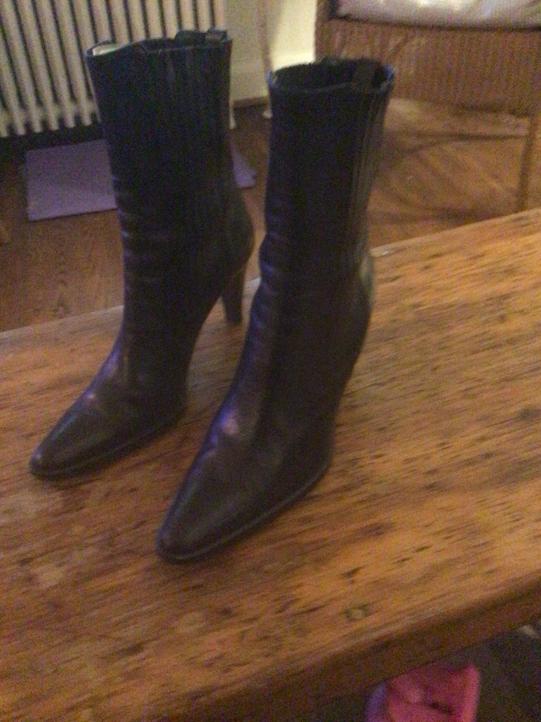 Italian blank leather ankle boots