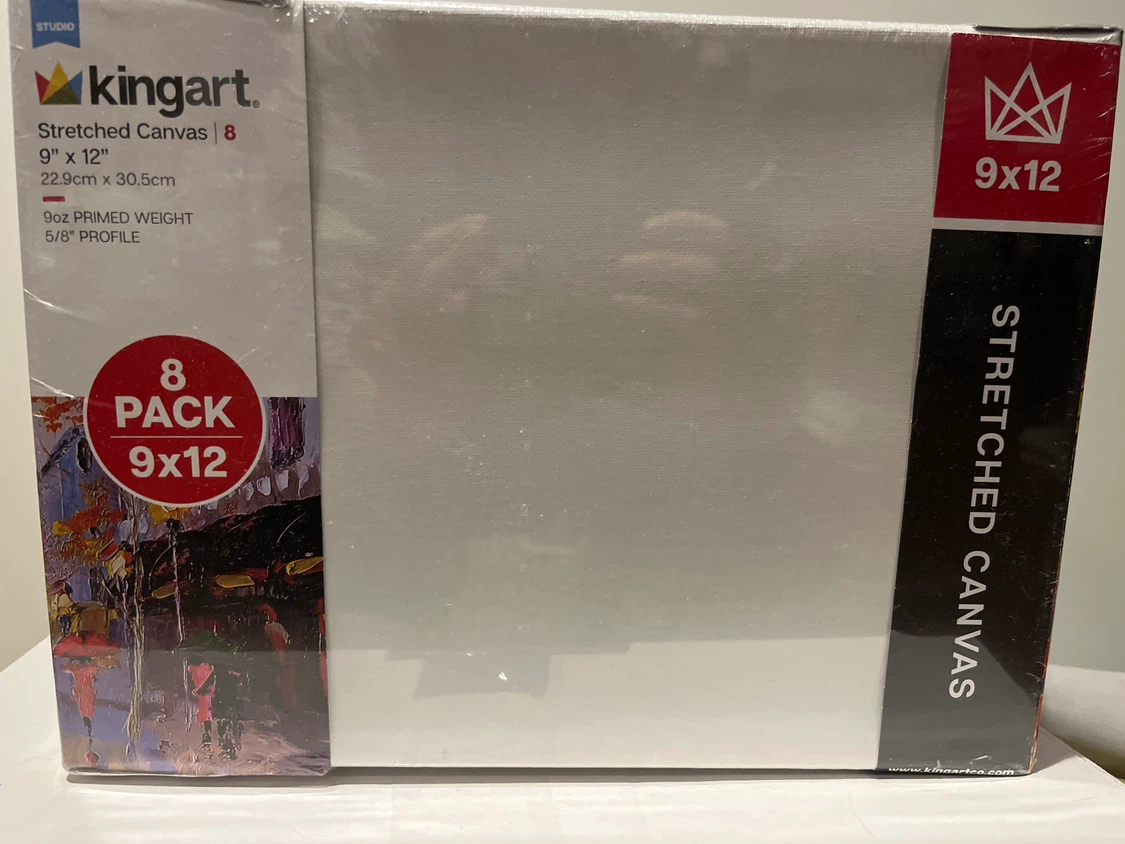 KingArt Stretched Canvas 9x12” 8 pack