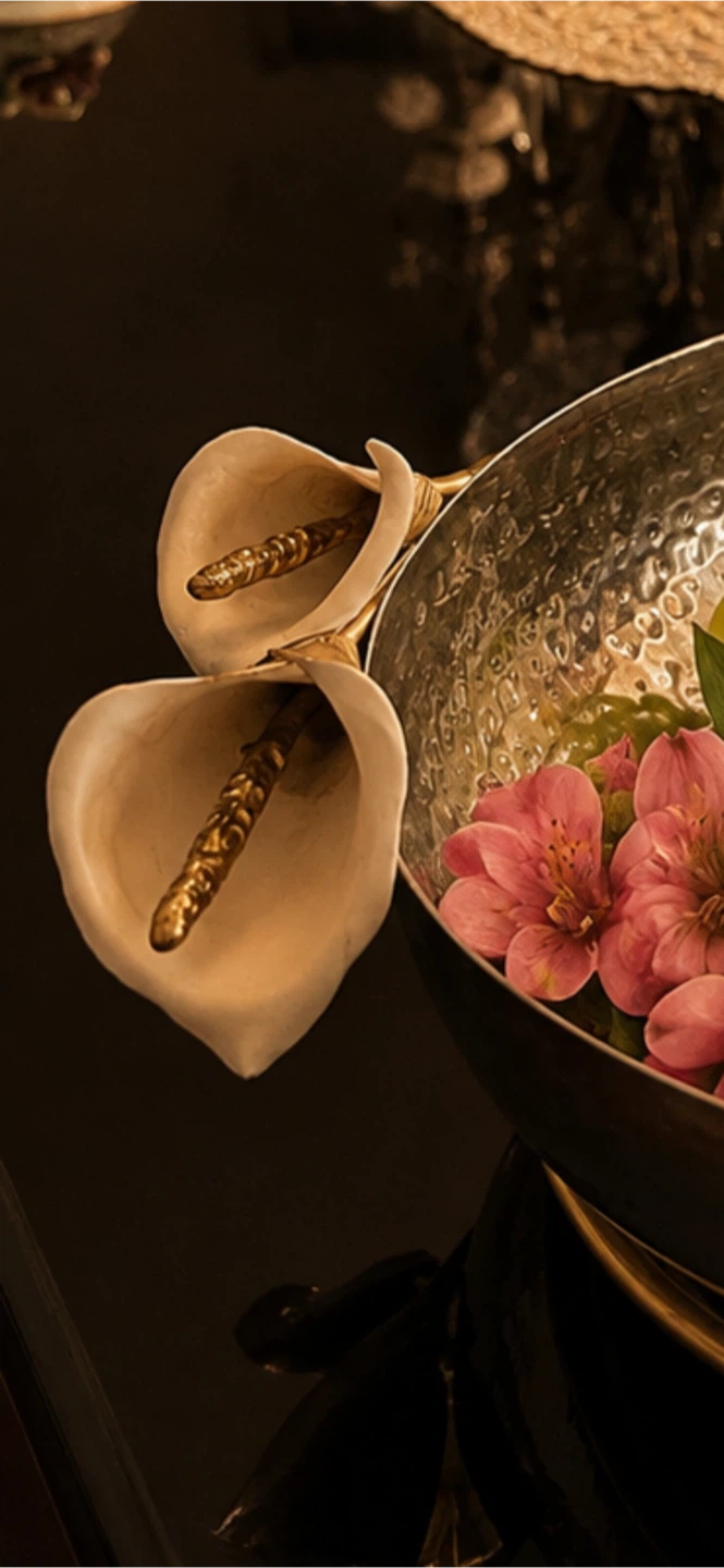 Decorative Fruit Bowl with Calla Lily Handles - photo 2