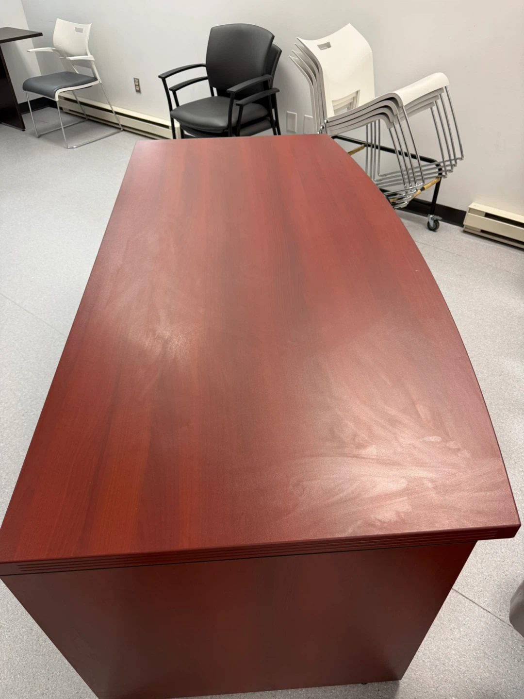 Cherry Wood Finish Desk with Drawers - photo 2