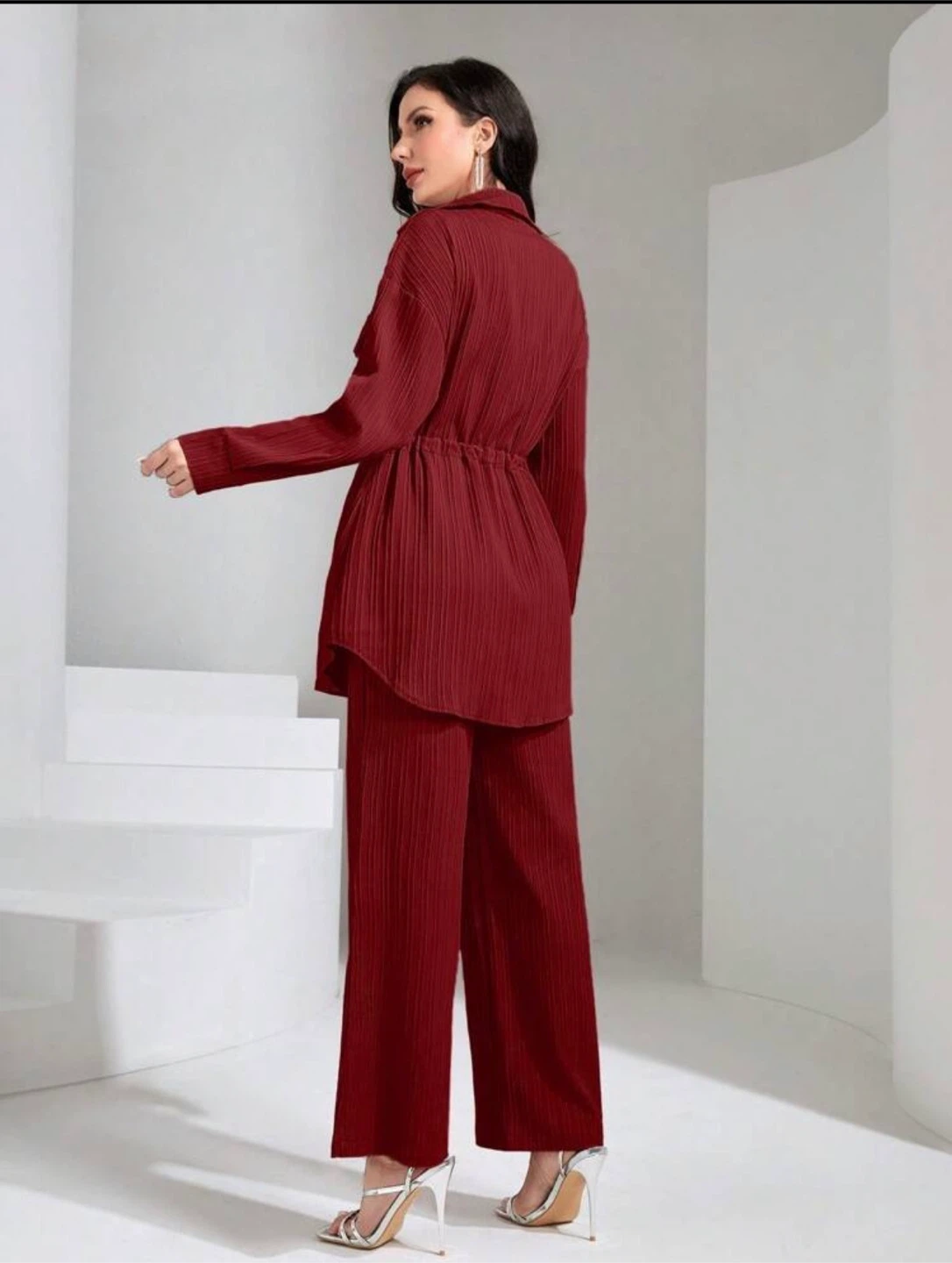 Red Textured Shirt with pants - photo 4