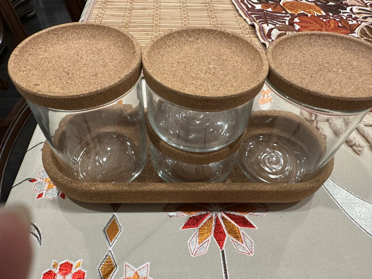 SAXBORGA Jar with lid and tray, set of 5