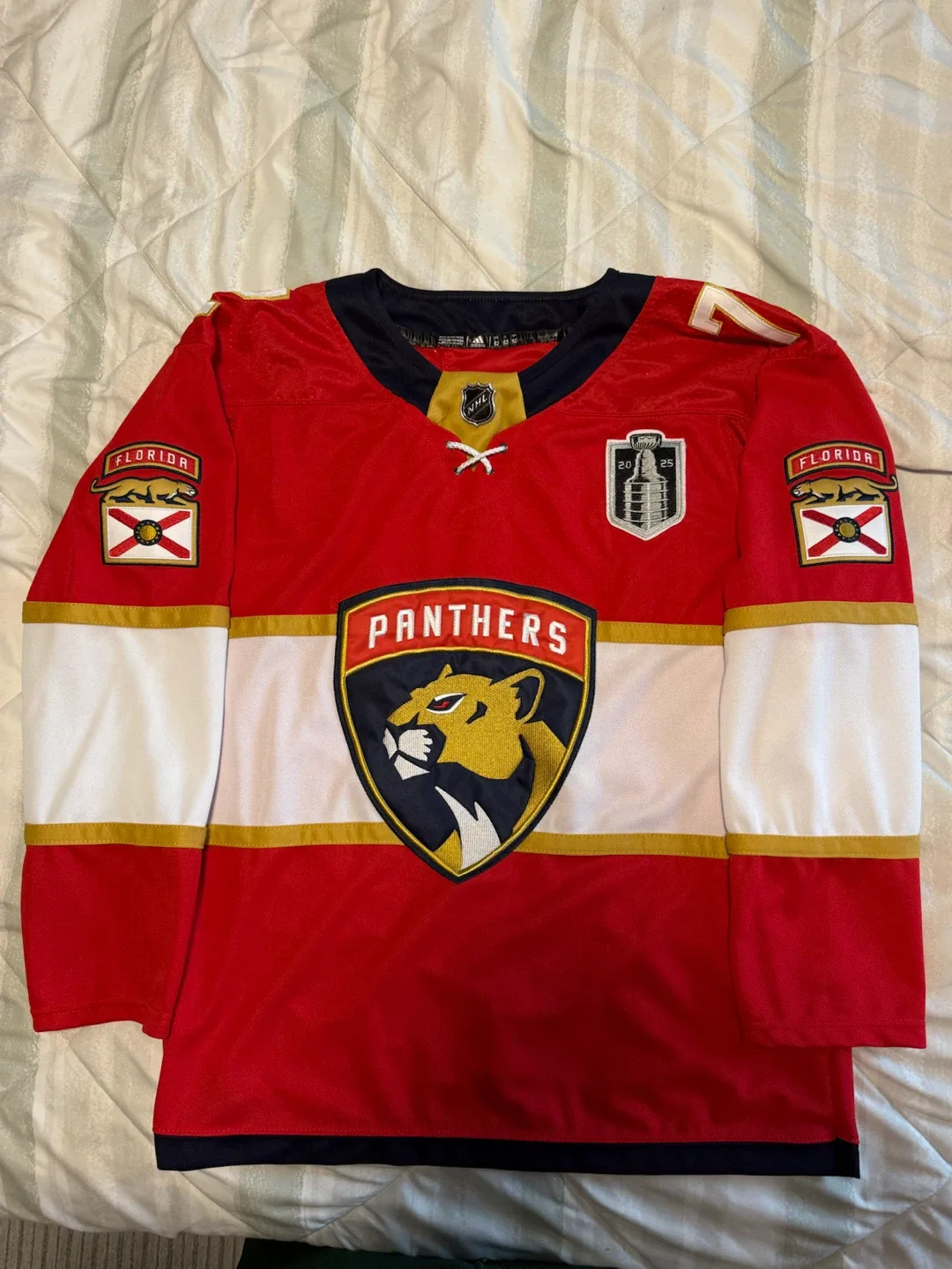 SERGEI BOBROVSKY JERSEY FLORIDA PANTHERS STANLEY CUP 2025 SZ 52