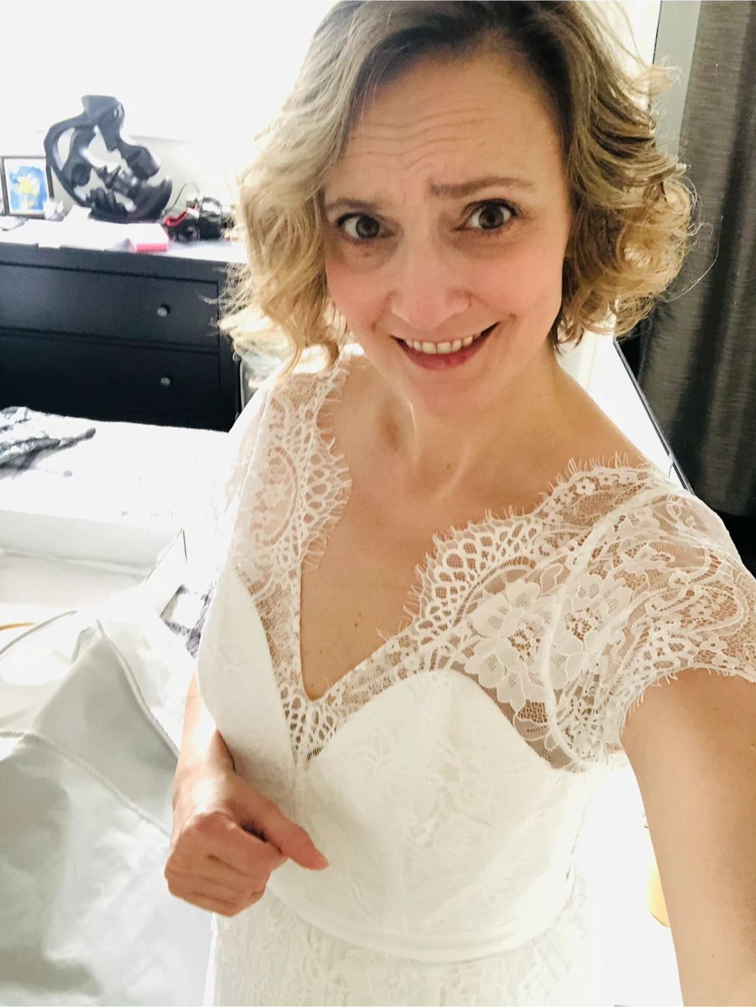White Lace Wedding Dress - photo 5
