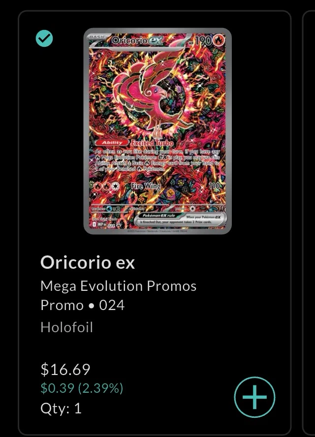 Oricorio EX Promo - Pokémon Card - photo 3