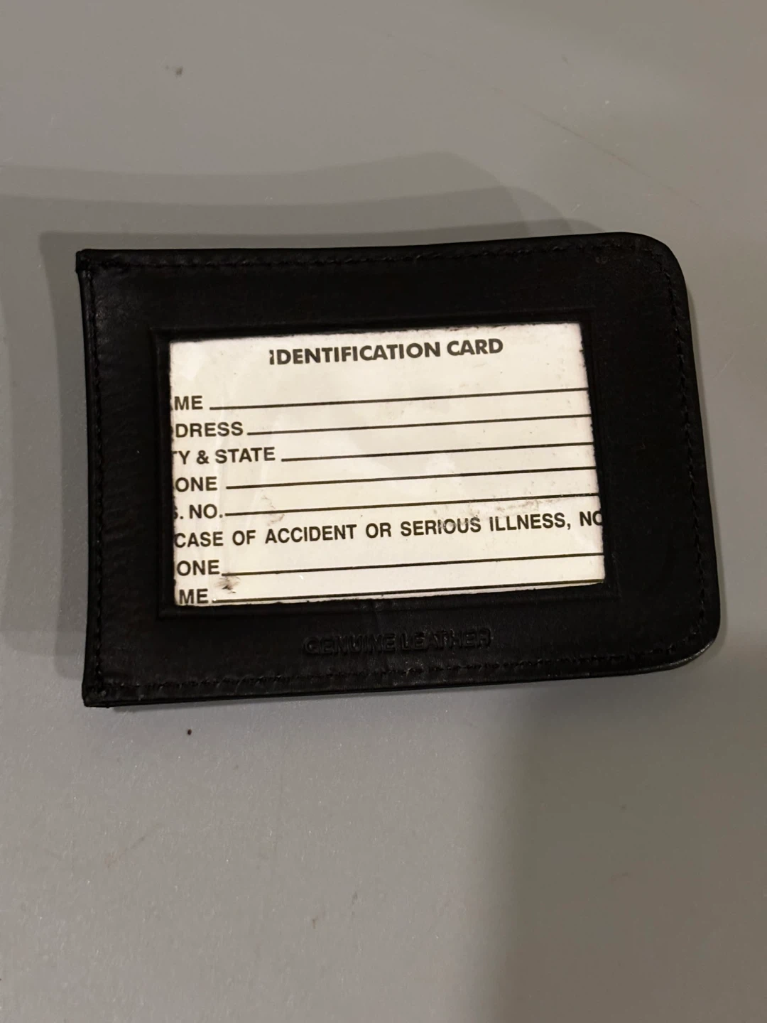 Black Leather Money Clip ID Holder - photo 2