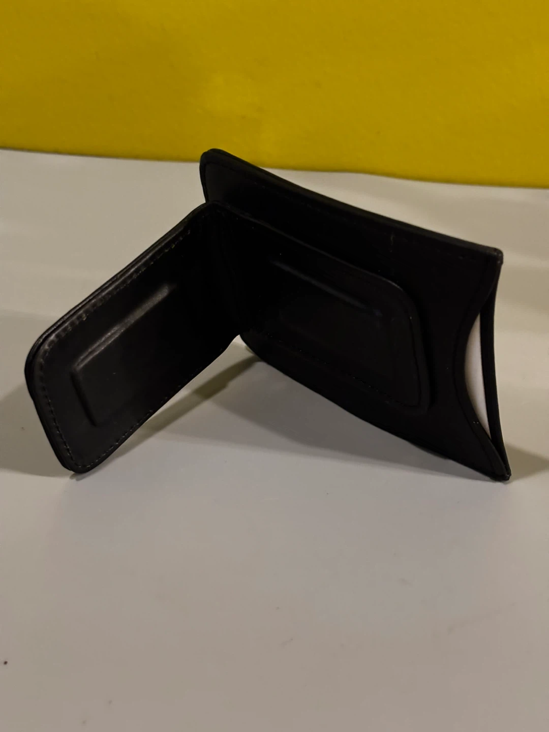 Black Leather Money Clip ID Holder - photo 3