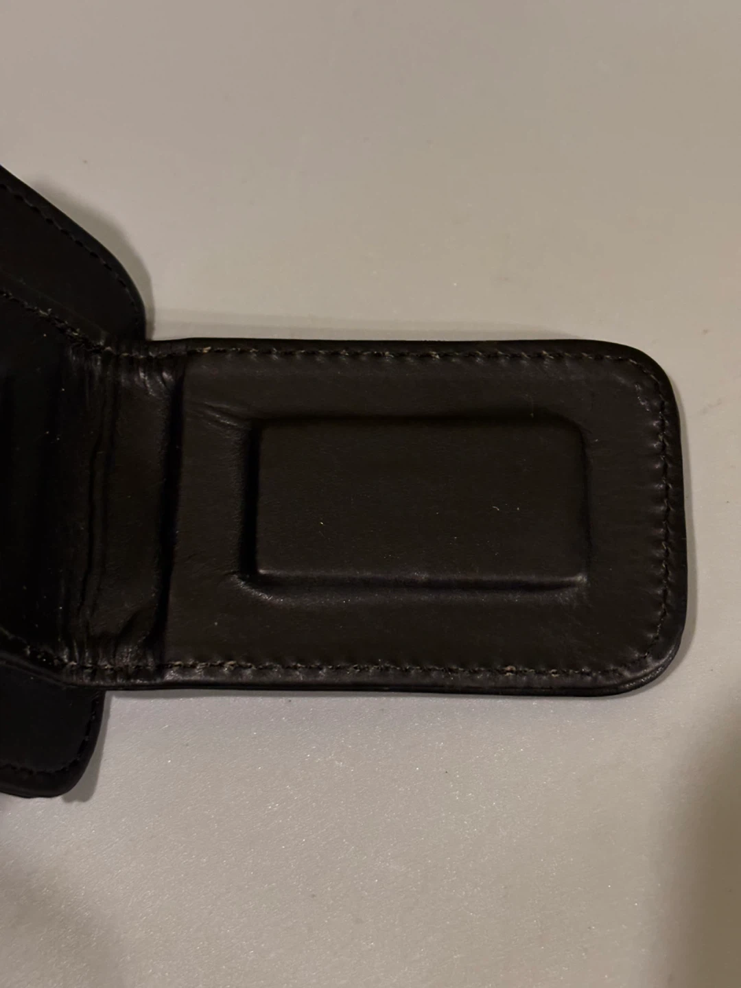 Black Leather Money Clip ID Holder - photo 5