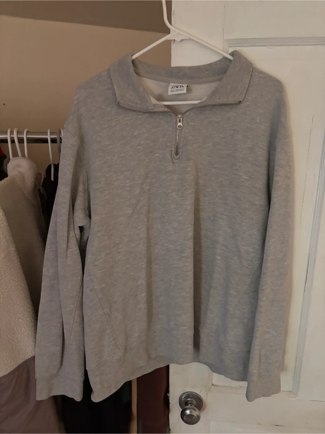 Grey ZARA 1/4 Zip Sweatshirt