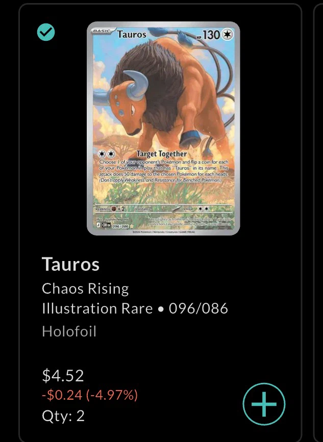Chaos Rising Tauros • 096 Illustration Rare - photo 3