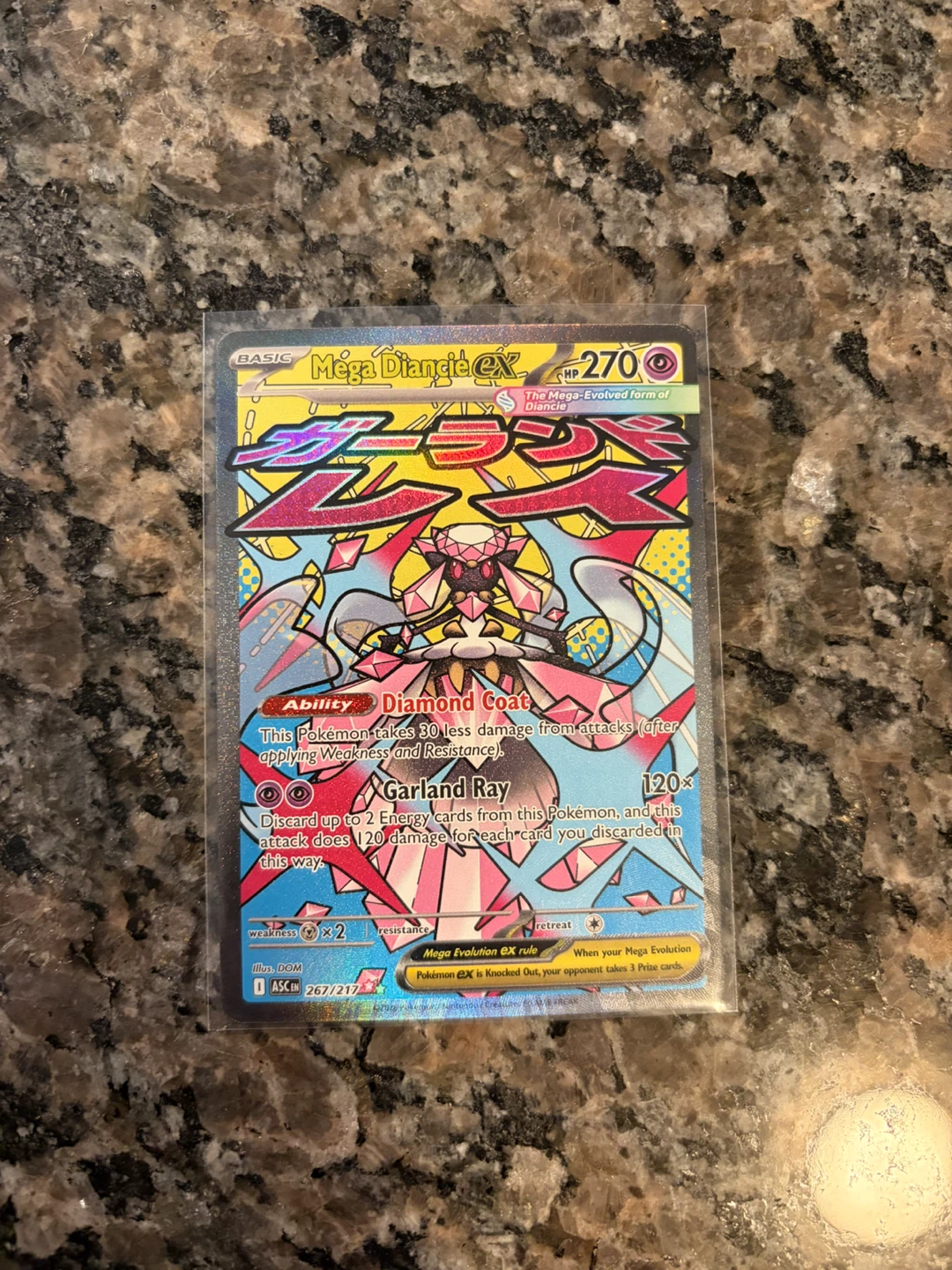 Pokemon Mega Diancie EX Holofoil Card 267/217