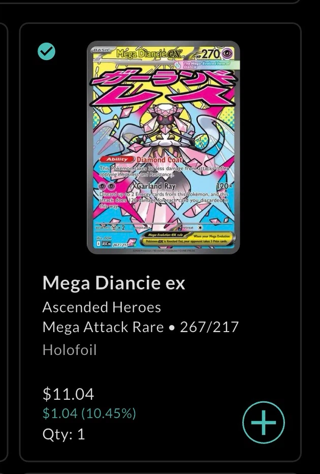 Pokemon Mega Diancie EX Holofoil Card 267/217 - photo 3