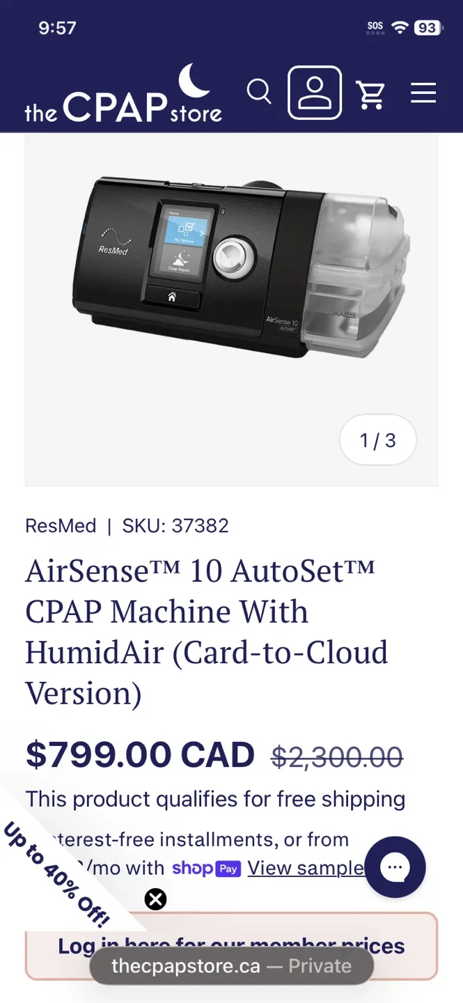 Mint ResMed AirSense 10 AutoSet CPAP Machine