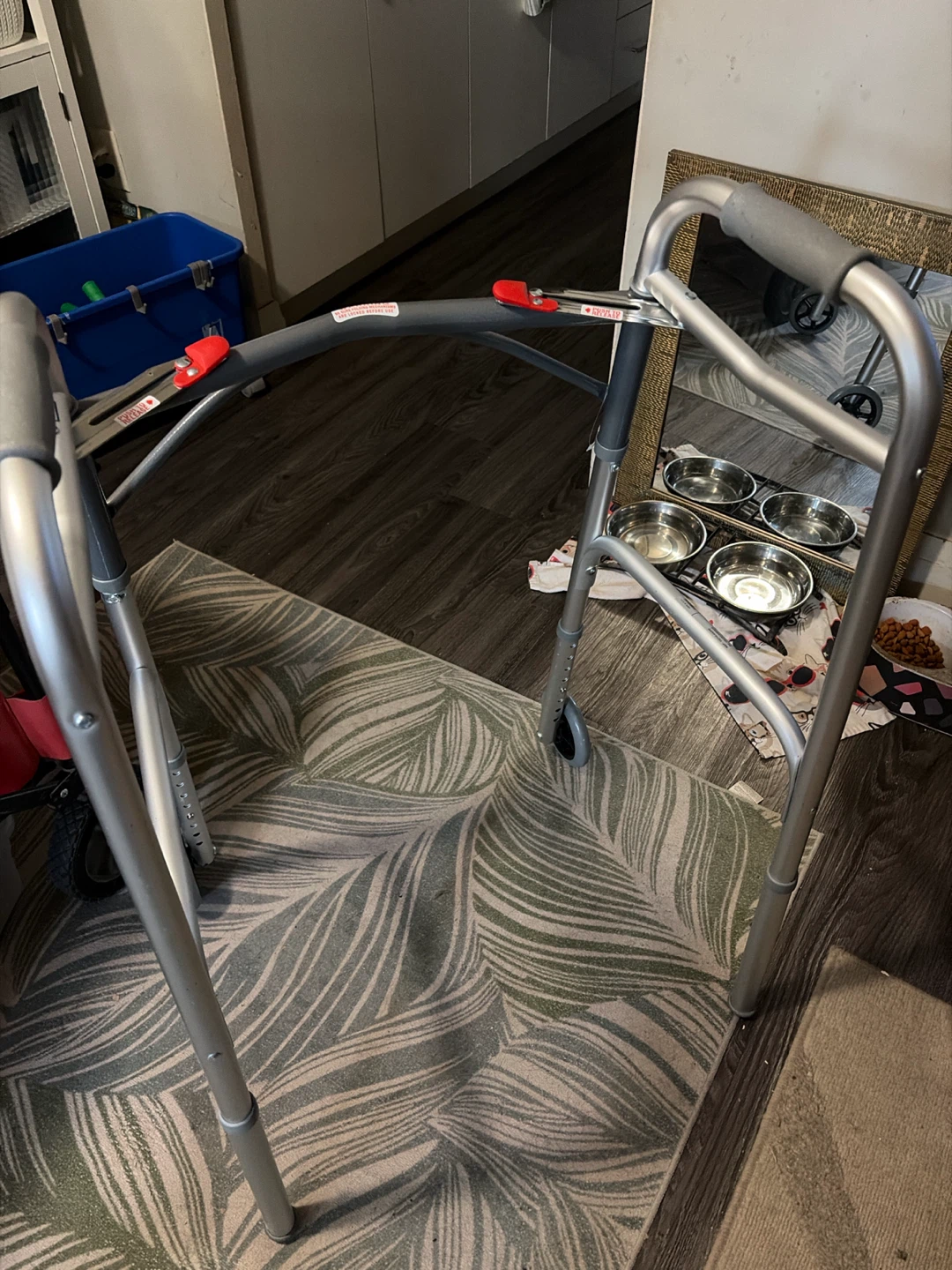 Silver Folding Walker with Wheels