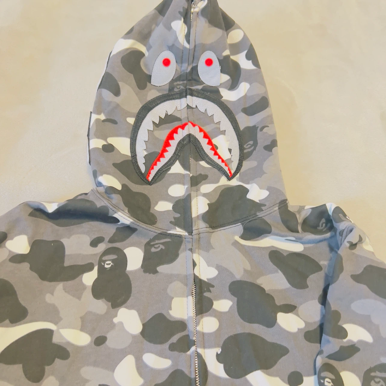 BAPE Shark Full Zip Hoodie Grey Camo - photo 2