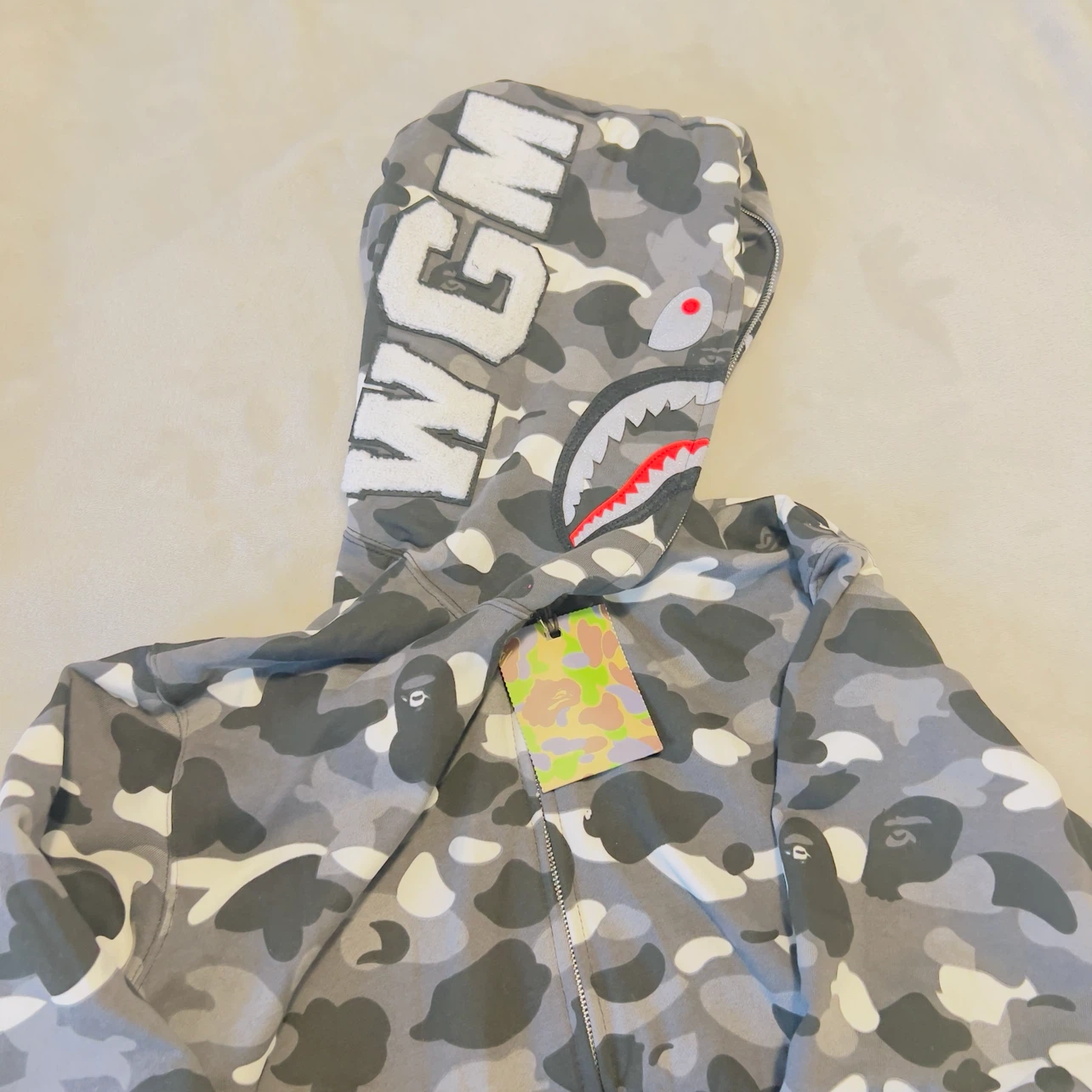 BAPE Shark Full Zip Hoodie Grey Camo - photo 3