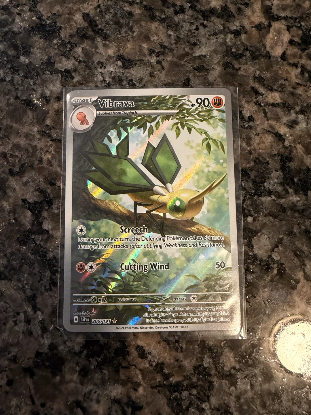 Pokemon Vibrava Illustration Rare Card 206/191