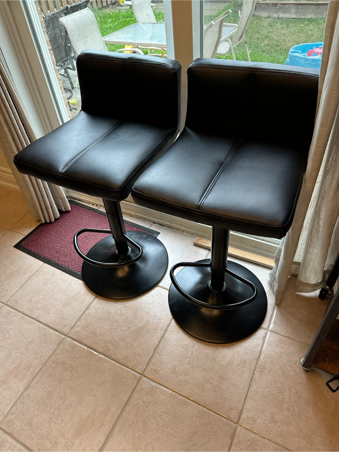 Set of 2 Black Bar Stools