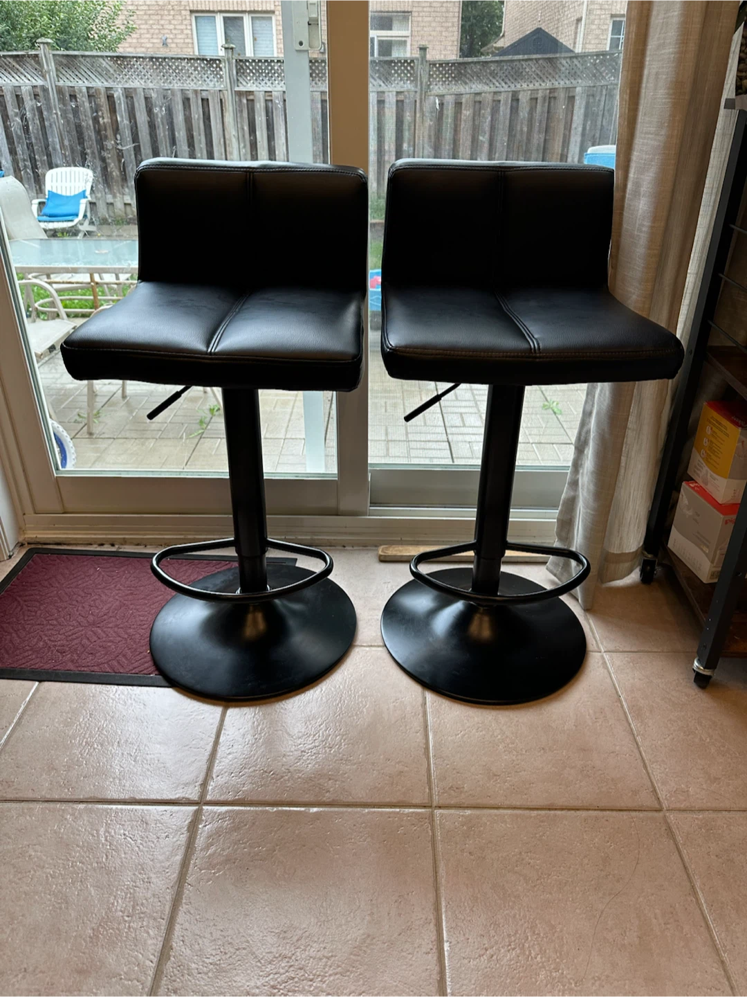 Set of 2 Black Bar Stools - photo 2