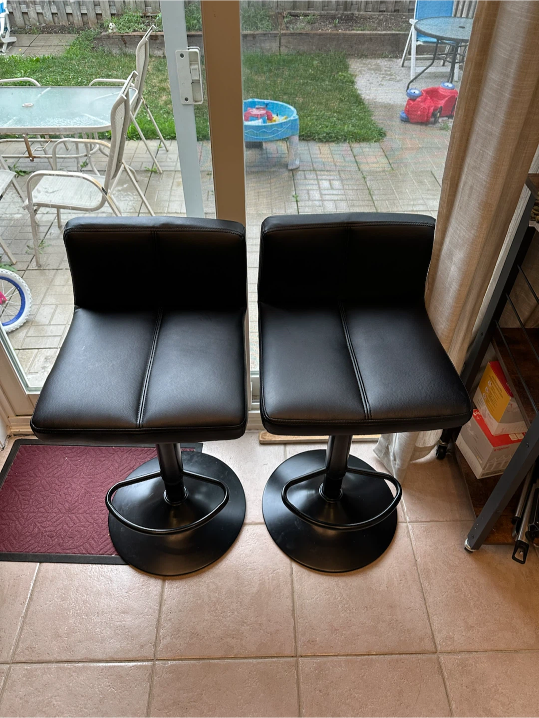 Set of 2 Black Bar Stools - photo 3