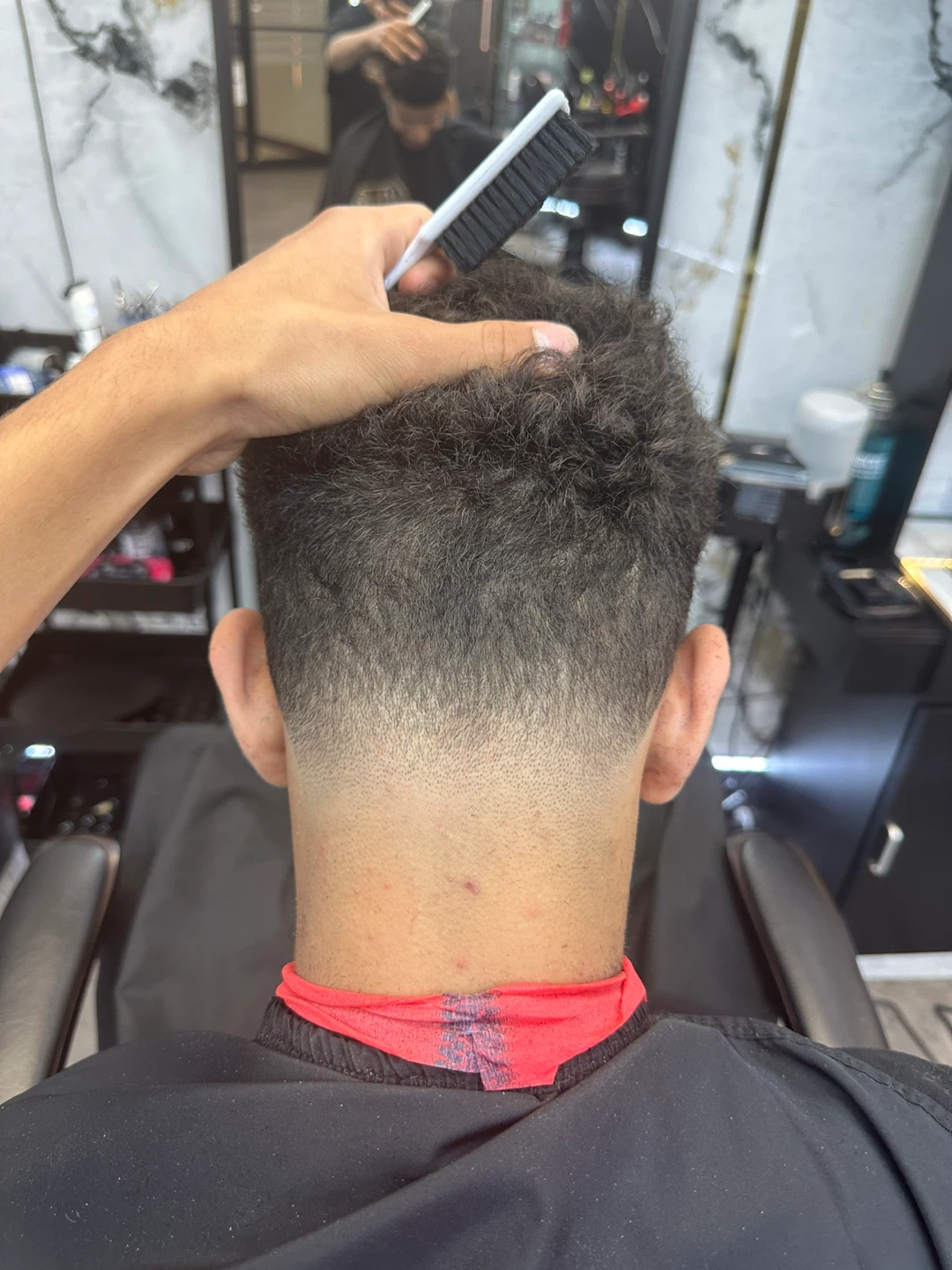 Men's Fade Haircut with Design