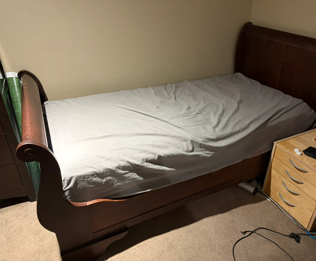 Sleigh Bed Frame with Plywood Support