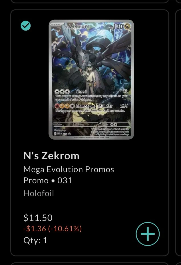 N's Zekrom Holofoil Pokemon Card - photo 3