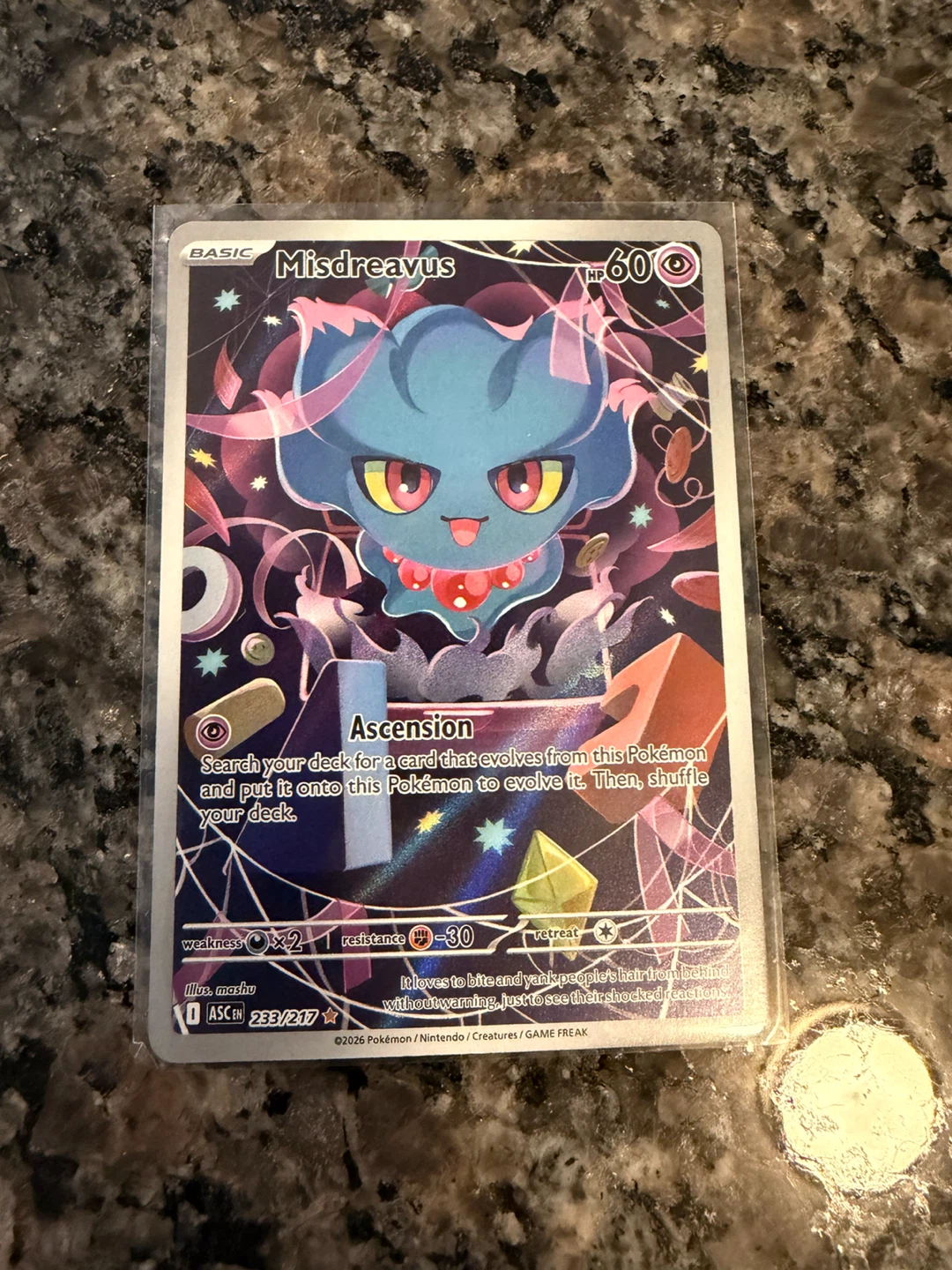 Pokémon Misdreavus Illustration Rare 233/217 Holofoil Card