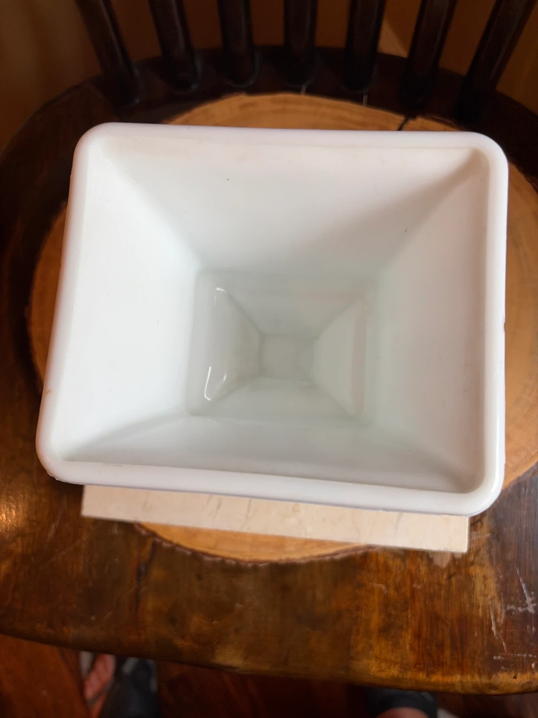 Vintage White Milk Glass Pedestal Vase/Planter - photo 3