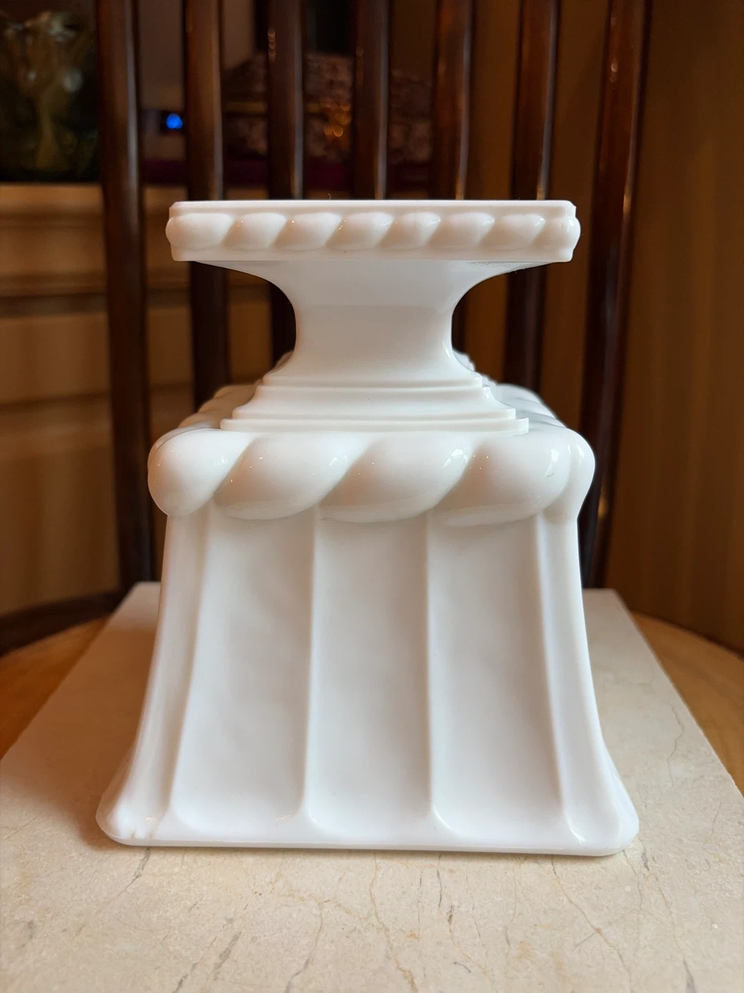 Vintage White Milk Glass Pedestal Vase/Planter - photo 5