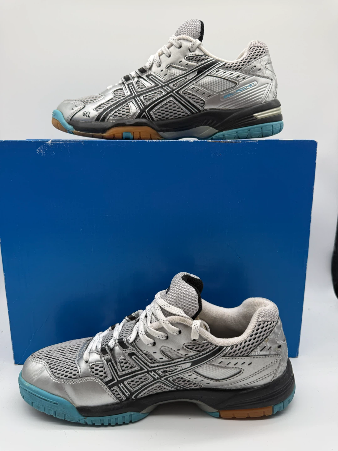 Asics Gel Rocket 6 Silver Women's Volleyball Shoes Size US 7