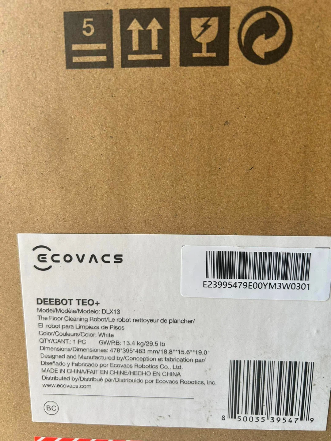 ECOVACS DEEBOT TEO+ DLX13 Robot Vacuum