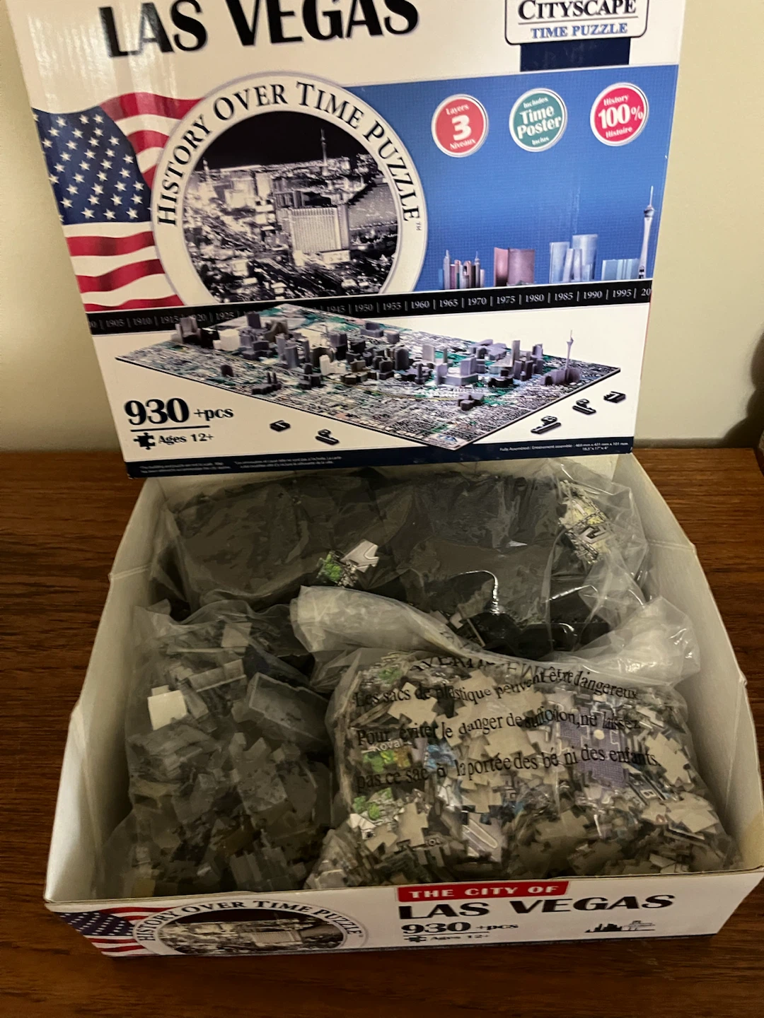 Cityscape Las Vegas History Over Time Puzzle 930+ pcs Ages 12+