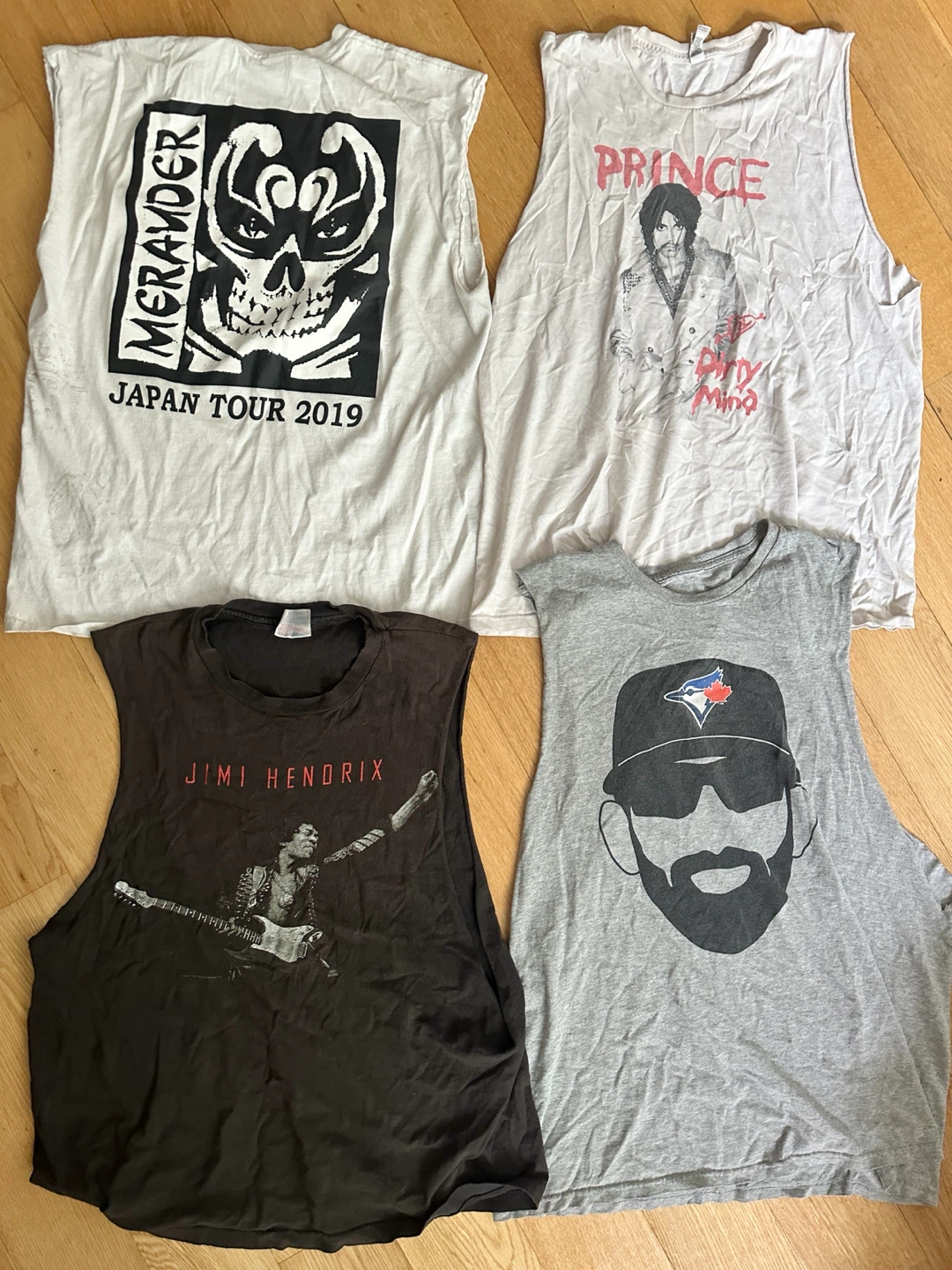 $5 VINTAGE T SHIRT CUTOFFS BASEBALL CAPS ROCK SPORTS - photo 2