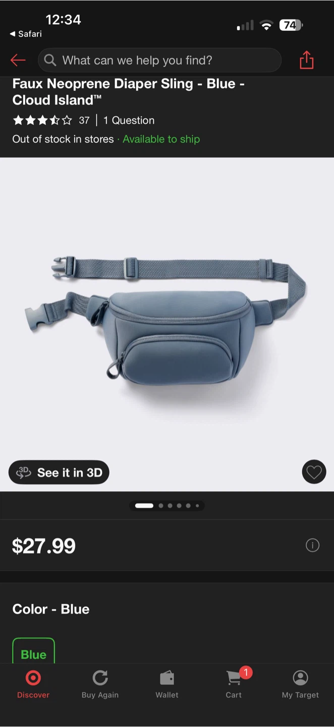 Cloud Island Diaper Sling Bag - photo 3