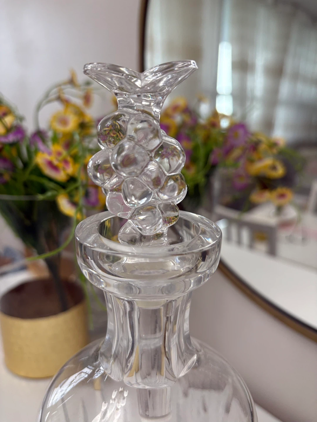 Vintage Cut Heavy Crystal Decanter with Stopper - photo 2