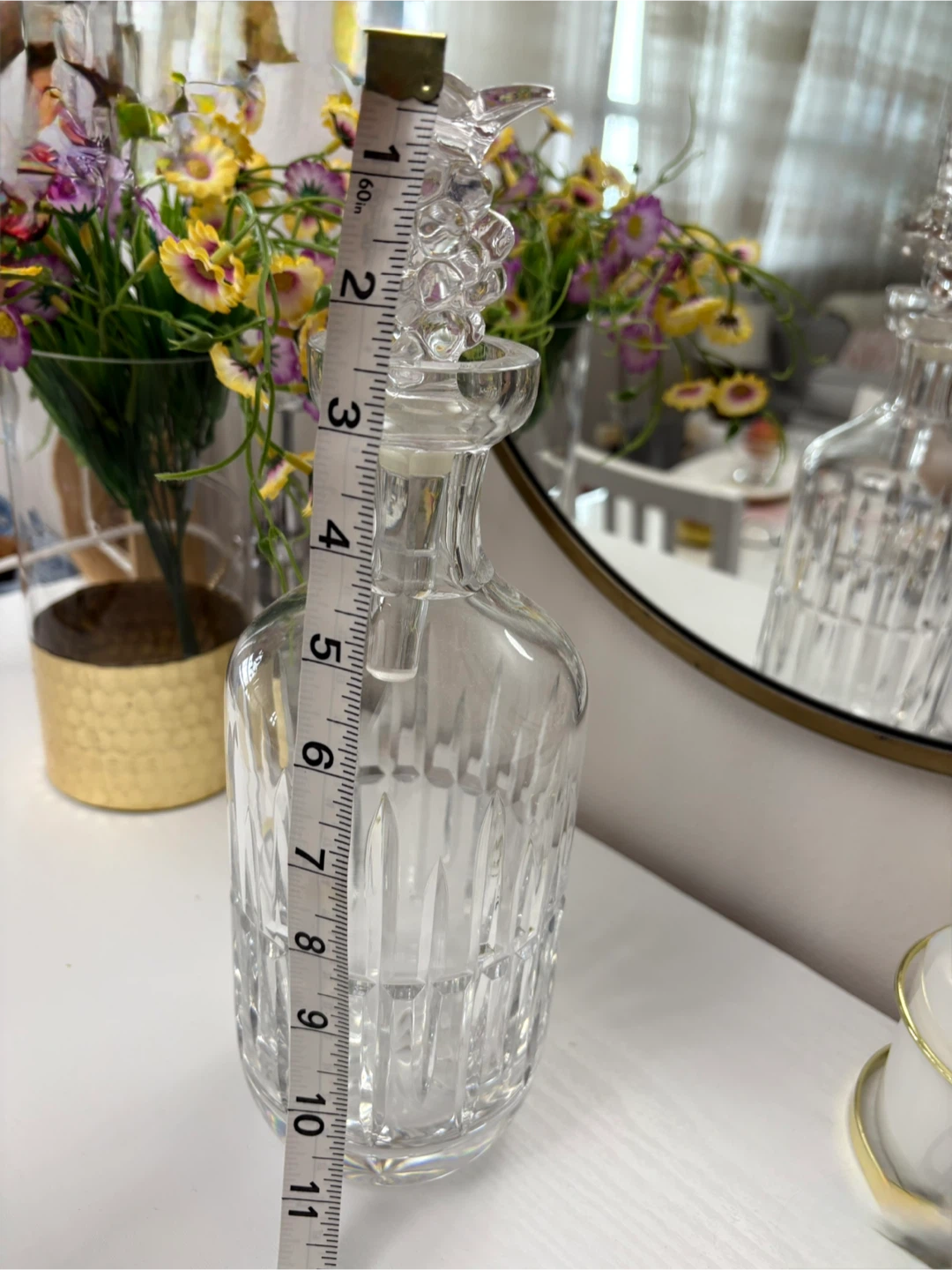 Vintage Cut Heavy Crystal Decanter with Stopper - photo 3