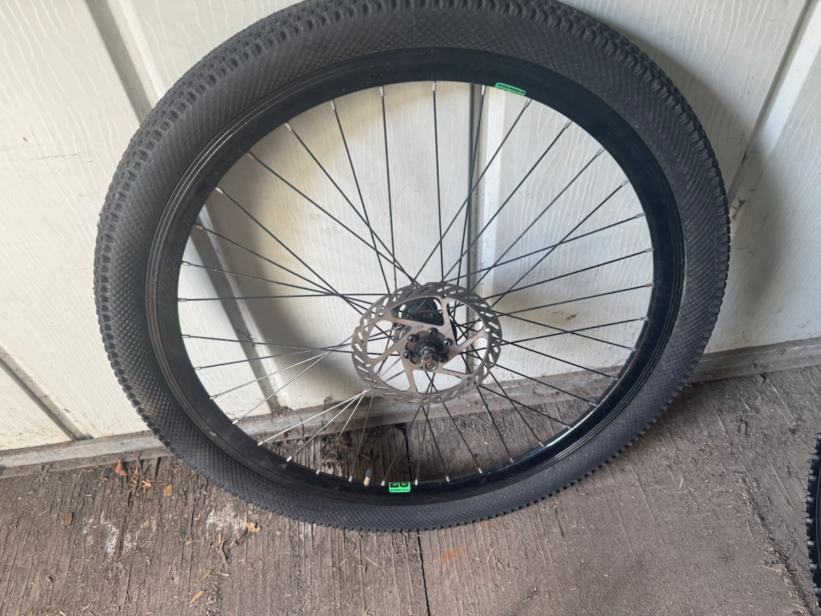 26 X 2.125 Mountain Bike Wheel and Tire with Disk Brakes