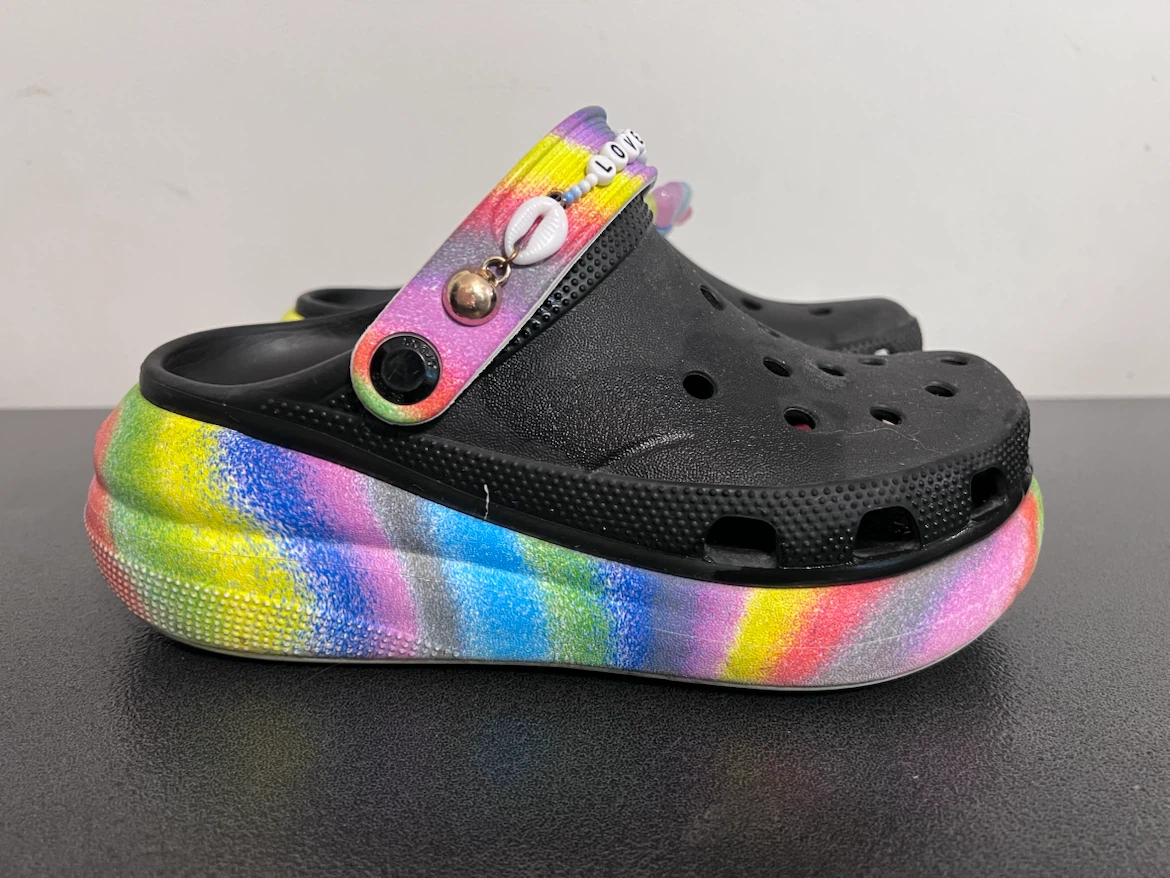 RARE Crocs Classic Crush Clog “Spray Dye” –W6/M4/J4
