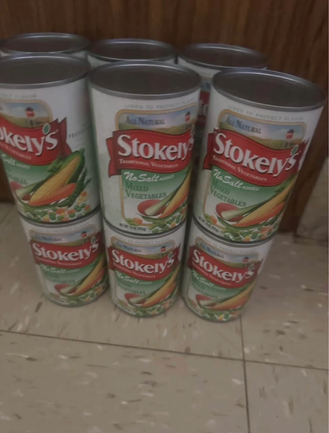 12 Stokely's No Salt Added Mixed Vegetables (6 cans)