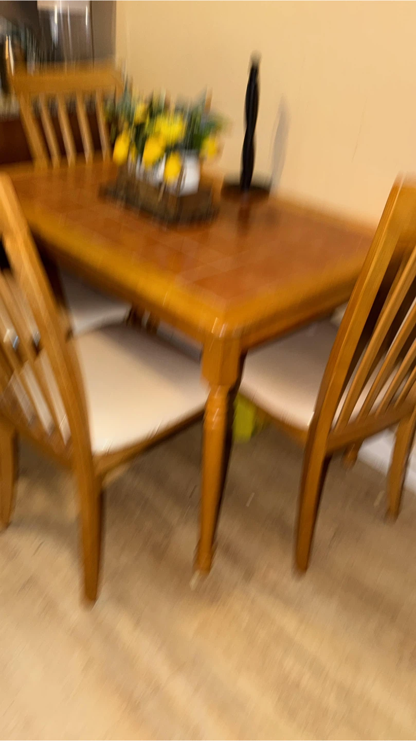 Wooden Dining Table with Tile Top - photo 2