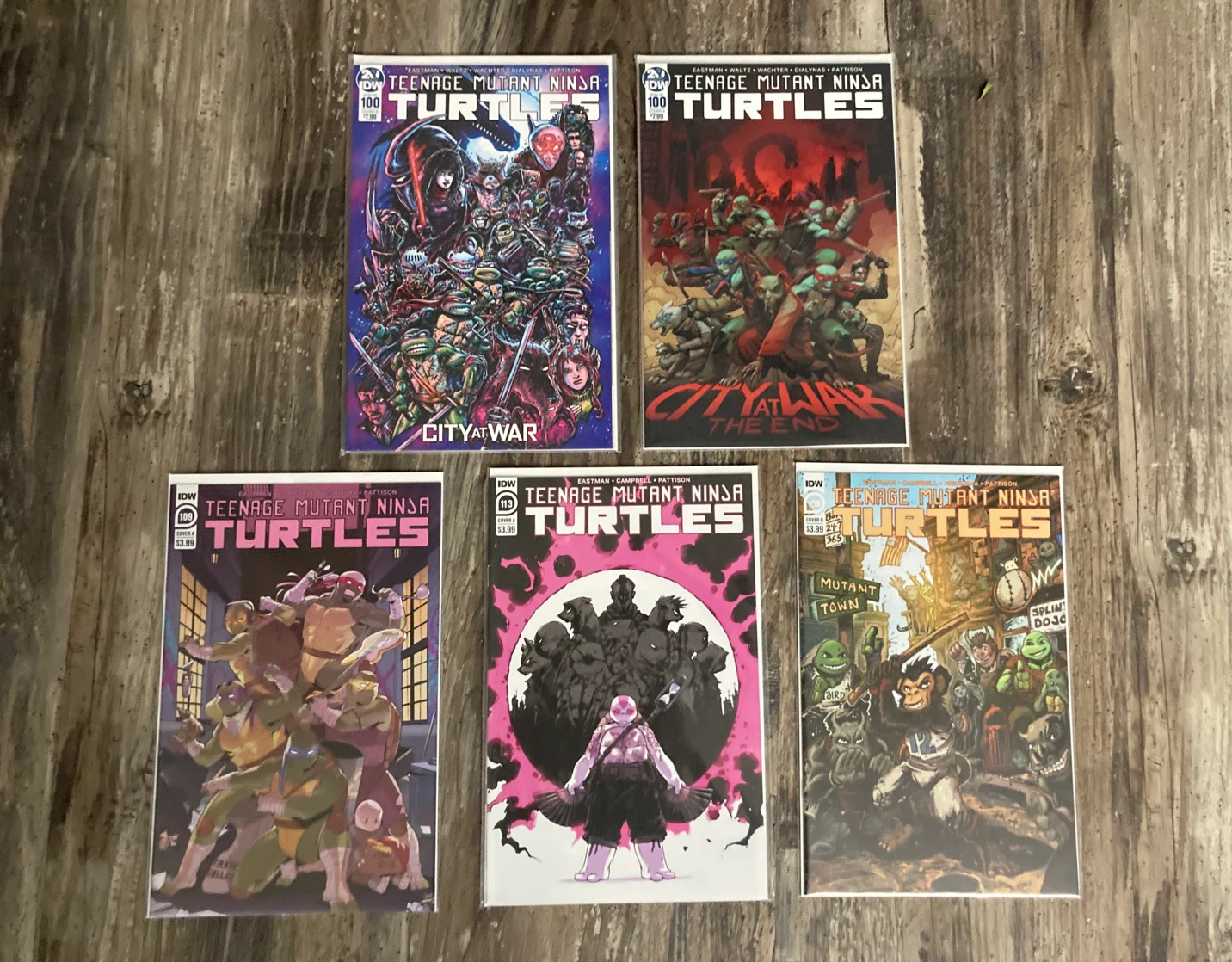 Teenage Mutant Ninja Turtles Comic Books Issues 100, 109, 113)