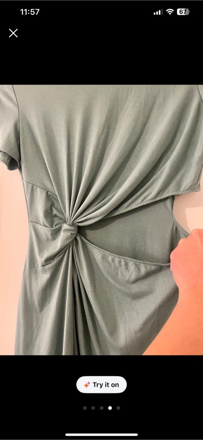 Teal Twist Front Cut-Out Dress - photo 4