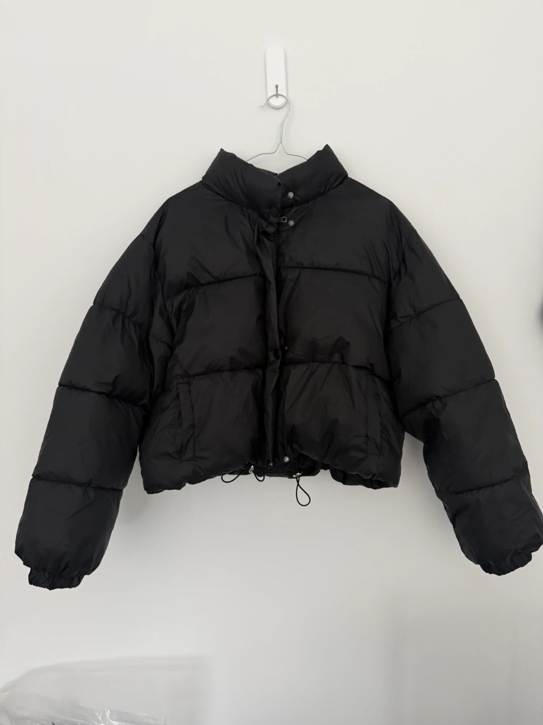 Black Cropped Puffer Jacket