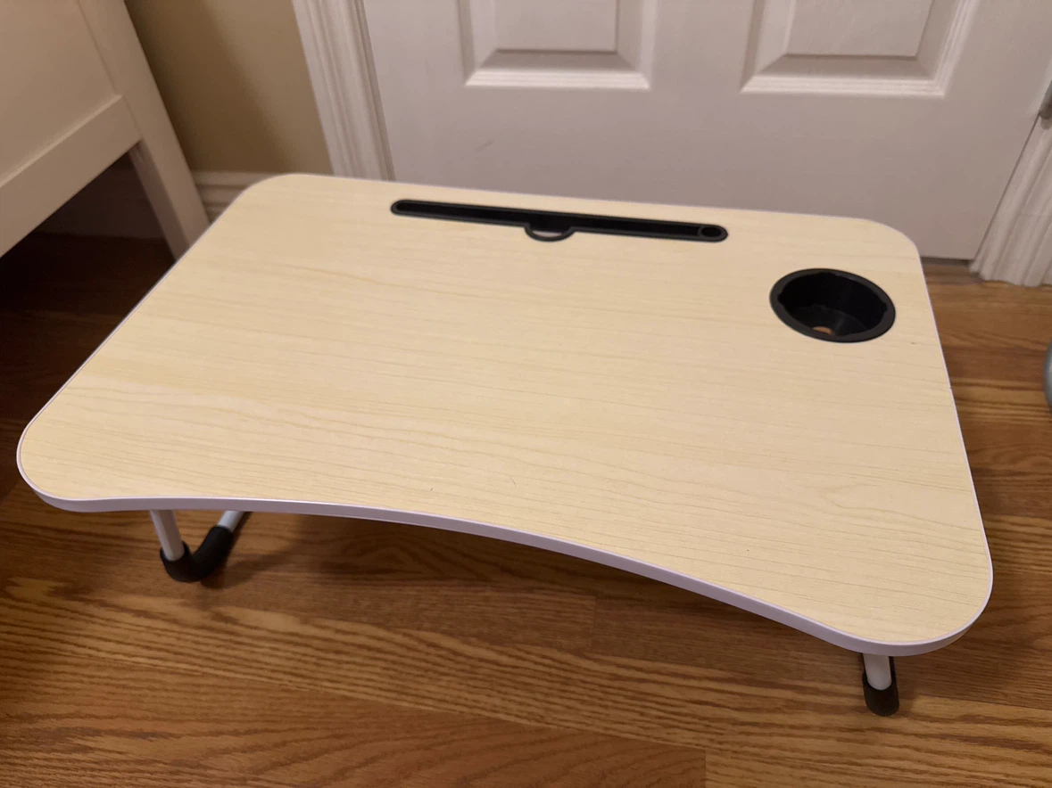 Folding Lap Desk for bed with Cup Holder and Drawer