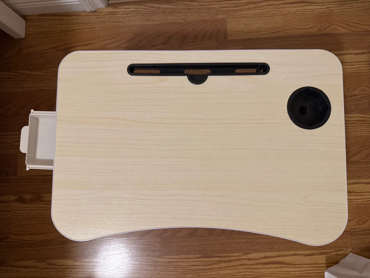 Folding Lap Desk for bed with Cup Holder and Drawer - photo 2