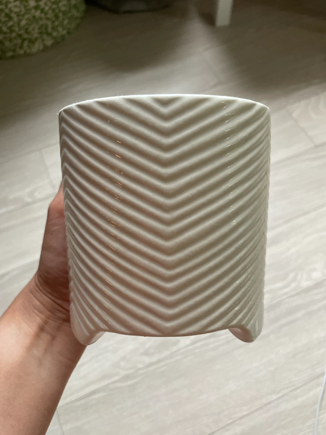Set of 3 White Textured Planters - photo 2