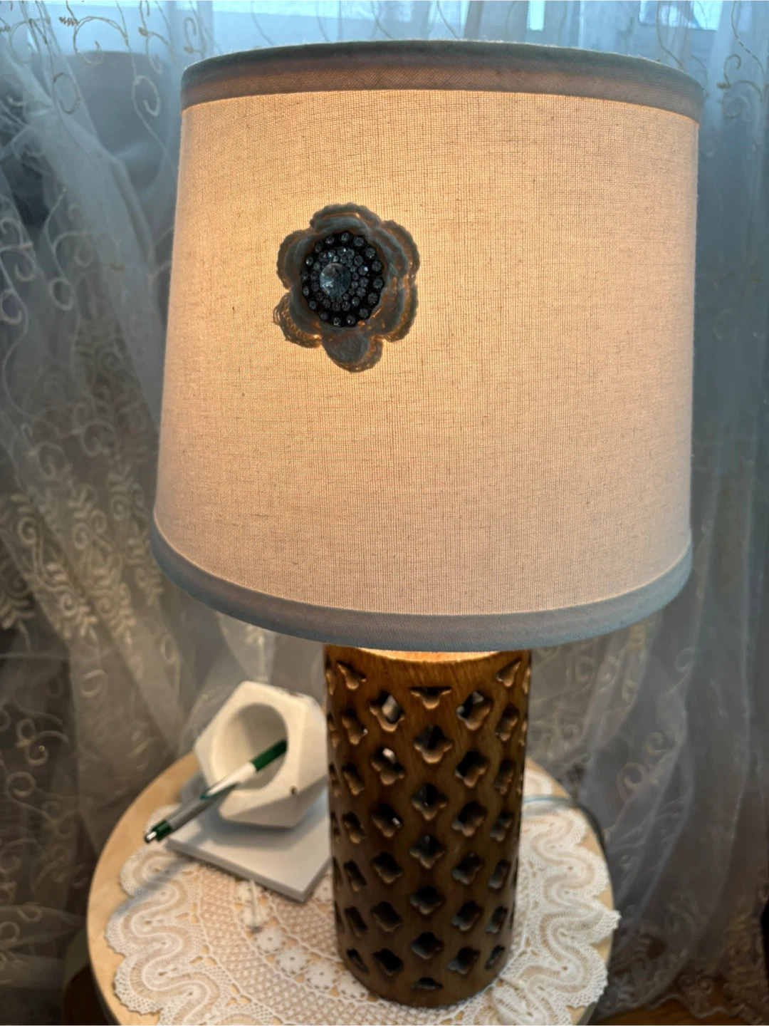 Decorative wooden Table Lamp. - photo 2