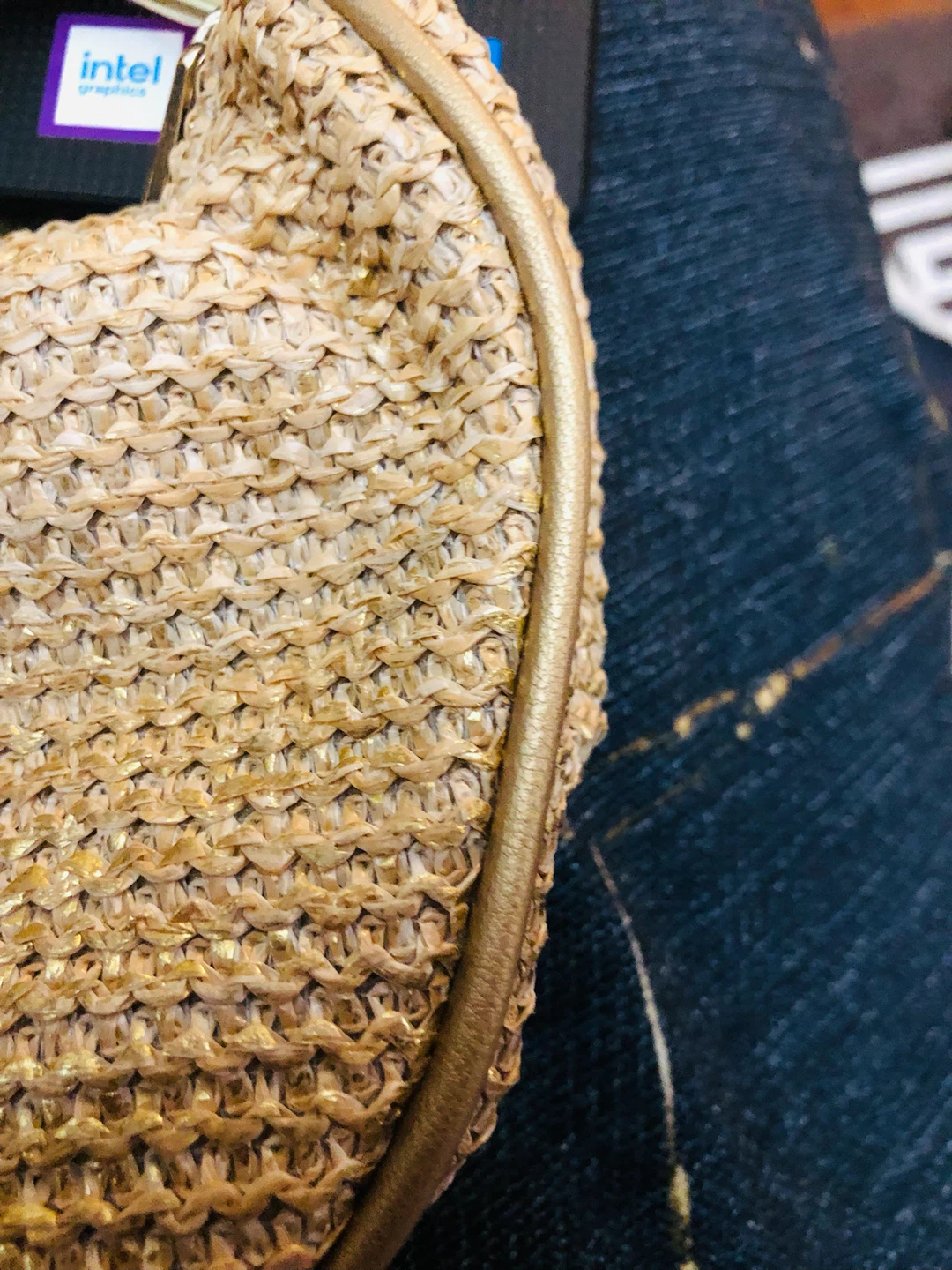 Straw Shoulder Bag - Gold - photo 2